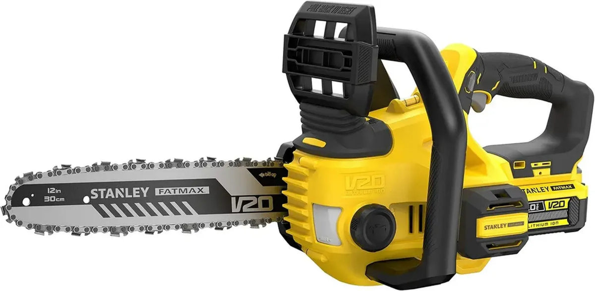 Motosega a Batteria 18V 2.0Ah Stanley Fatmax con Barra 30cm e Doppia Impugnatura