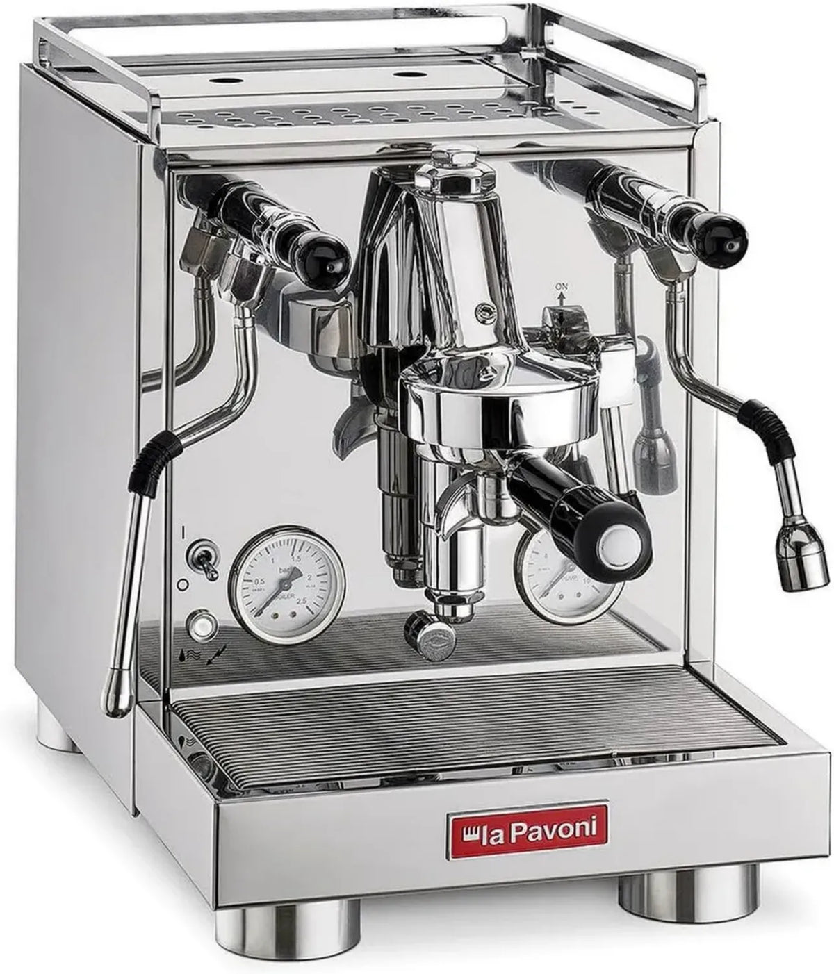 La Pavoni Cellini Evolution Macchina per Espresso con Scambiatore di Calore, Valvole a Leva e Lancia Vapore, 1520 W, Acciaio Inox