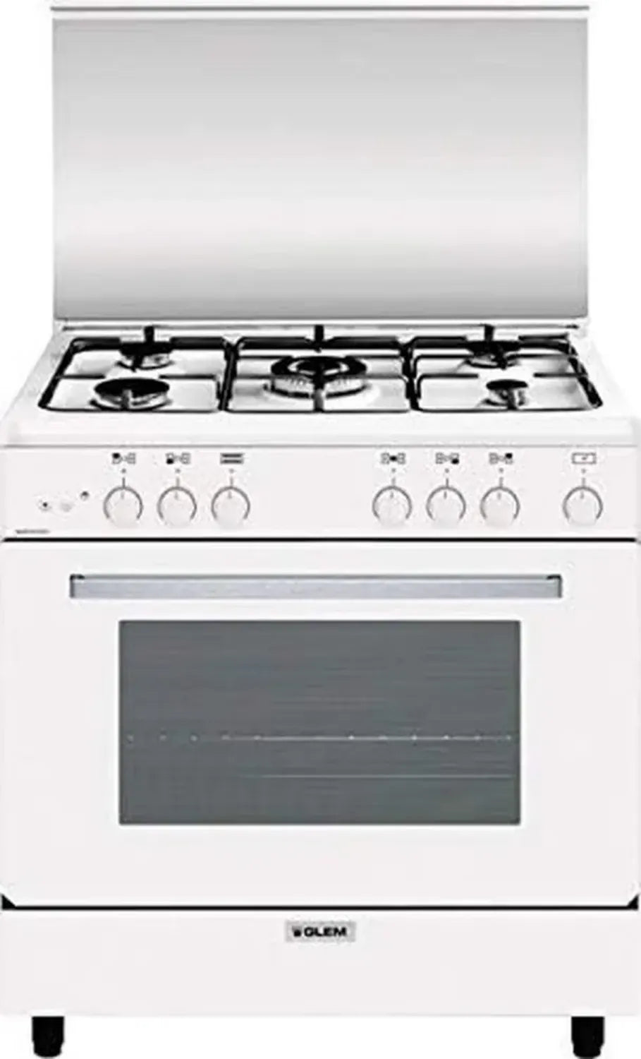 Fornello a Gas 5 Bruciatori con Forno 80x50 cm Bianco