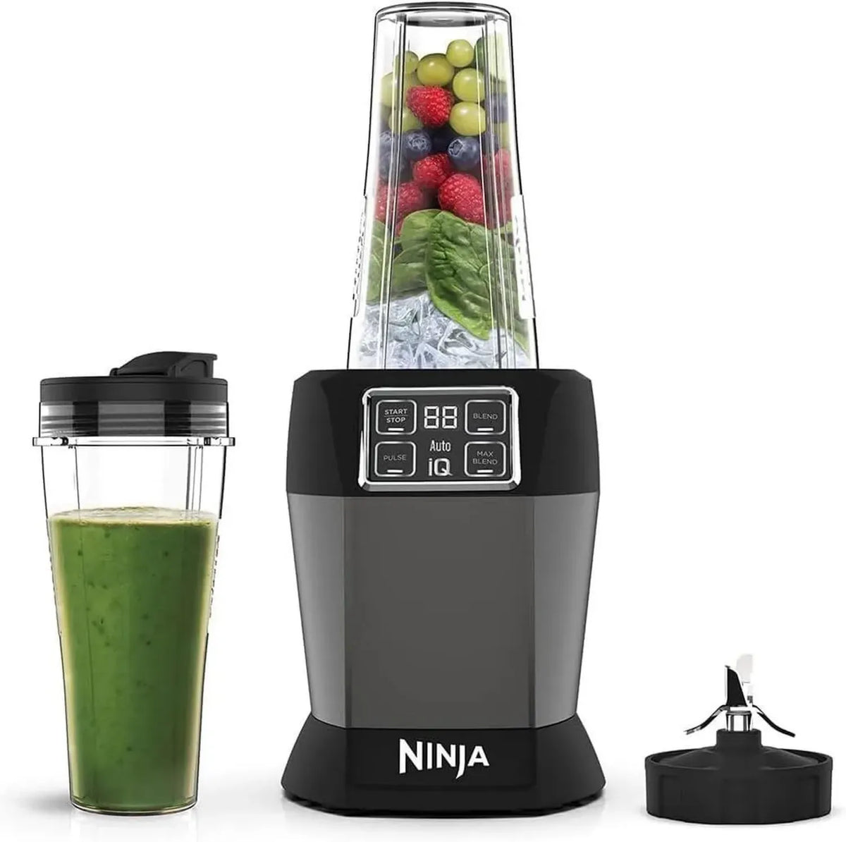 Frullatore Ninja 1000W con Tazze e Programmi Automatici, Nero
