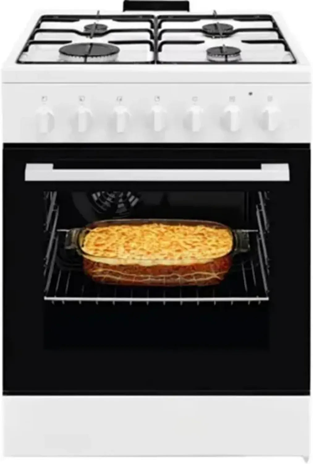 Cucina a Gas 4 Fuochi con Forno Elettrico 60x60 cm Bianco