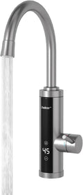 Miscelatore Elettrico 220V 3,3 kW per Cucina, Girevole 360° con Scaldabagno e Display Temperatura, Potenza Regolabile Argento