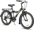 Bicicletta HILAND per Bambini 20/24' con Cambio a 6 Marce, Nero/Bianco