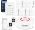 Sistema Allarme Casa Wi-Fi 15 Pezzi, Antifurto Fai da Te con Notifiche App, Sirena e Sensori, Compatibile Alexa