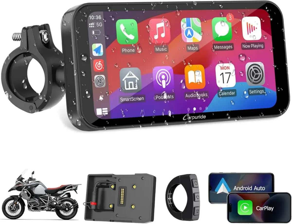 Display Impermeabile Carplay 6,3'' per Moto BMW con Navigazione GPS