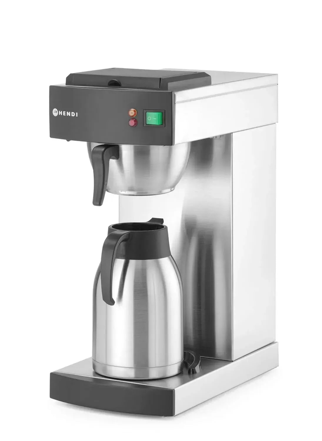HENDI Caffettiera Americana Acciaio Inox con Caraffa Termica 2L e 100 Filtri, 230V 1400W