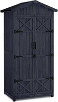 Capanno in Legno Impermeabile MCombo per Giardino, Resistente alle Intemperie, 74x99x193 cm, Grigio Antracite