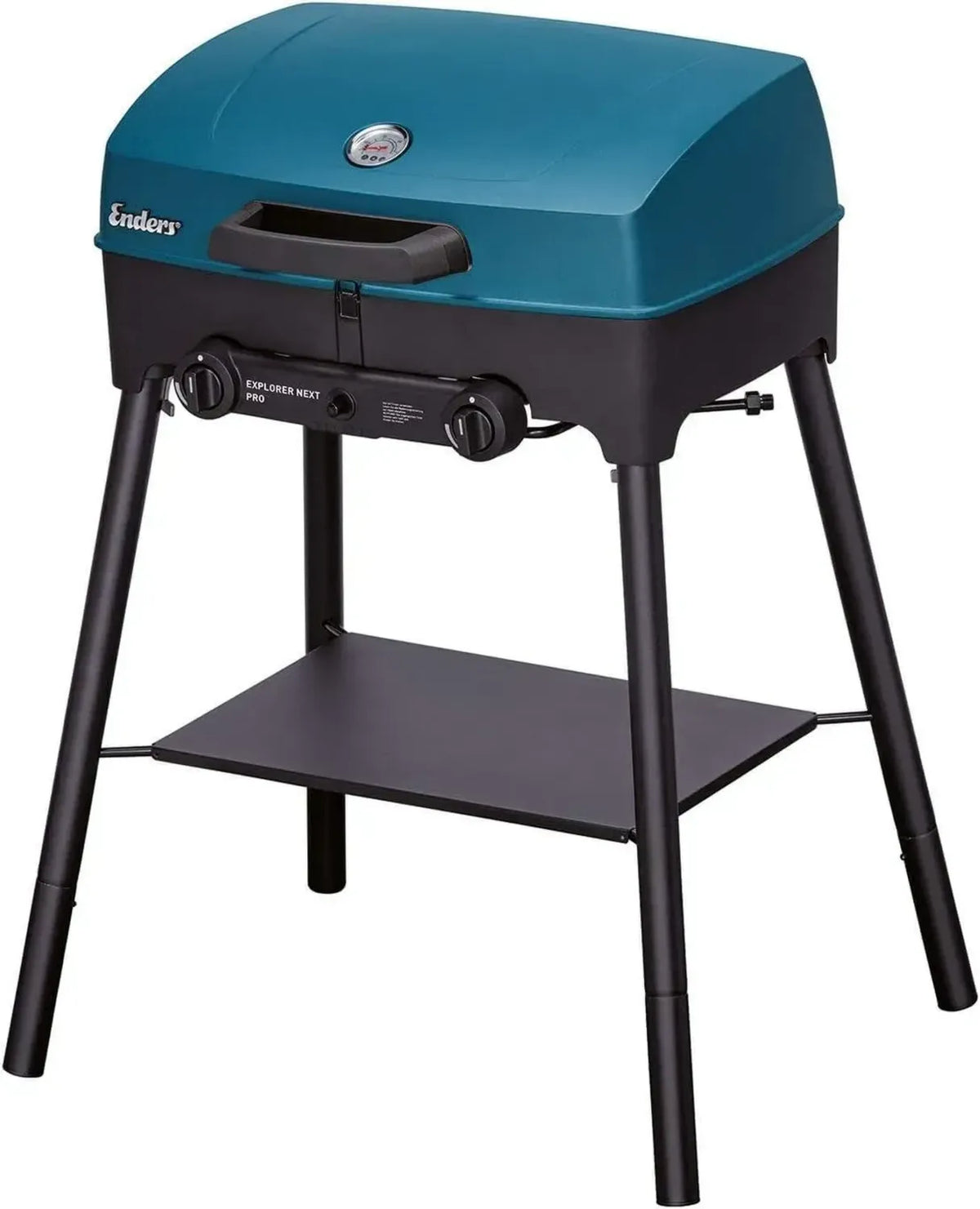 Griglia a Gas Portatile Enders Explorer Next Pro per Campeggio, 2 Fuochi in Acciaio Inox, Multifunzionale e Trasportabile