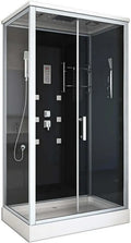 Cabina Doccia Completa Wave XL Nera 120x80 con Radio e Soffione Pioggia