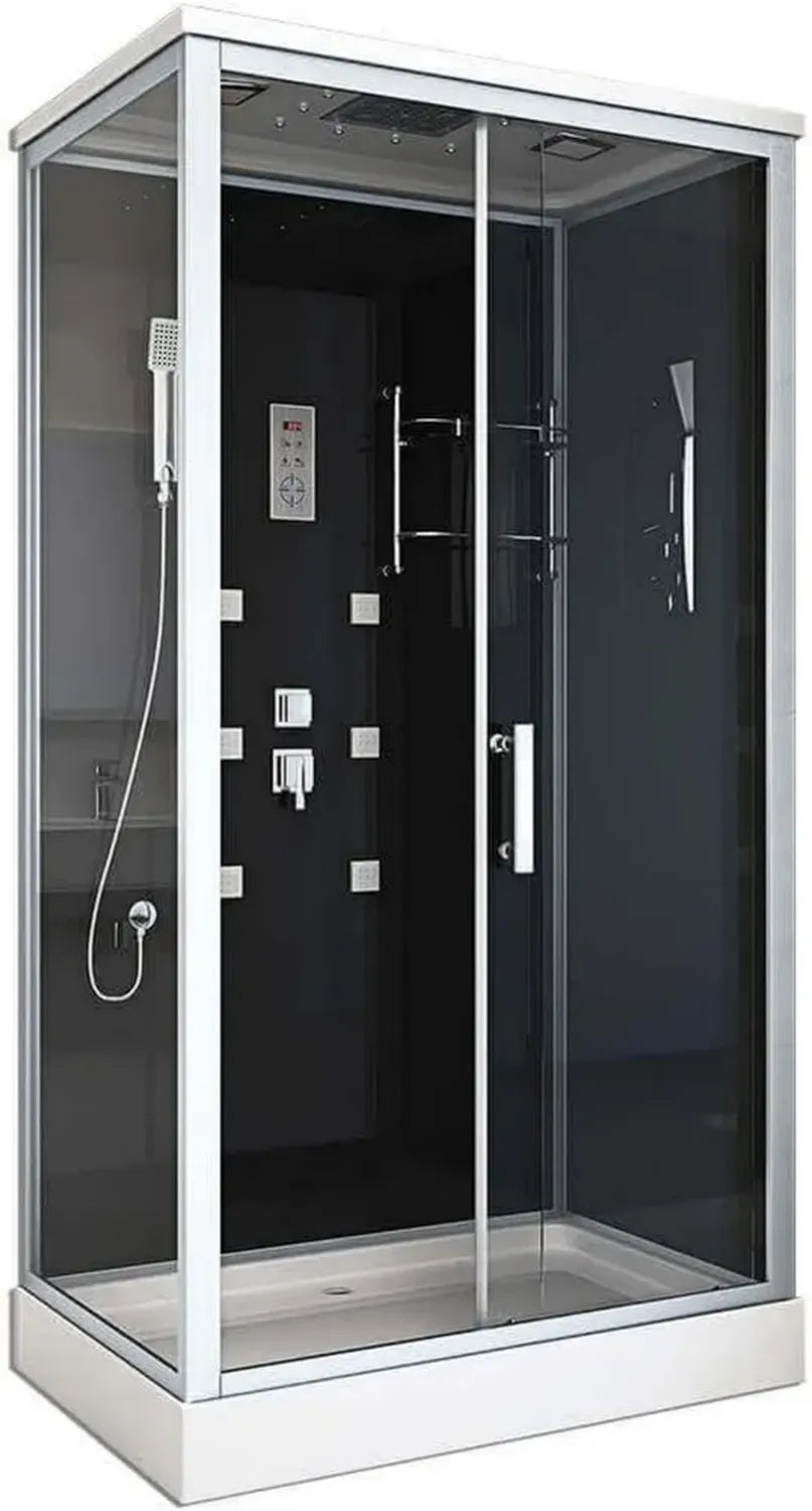 Cabina Doccia Completa Wave XL Nera 120x80 con Radio e Soffione Pioggia
