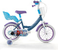 Bicicletta per bambini 14 pollici Disney Frozen con cestino e stabilizzatori