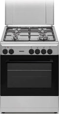Stufa a gas con forno elettrico, 4 fuochi, 60x60 cm, colore bianco