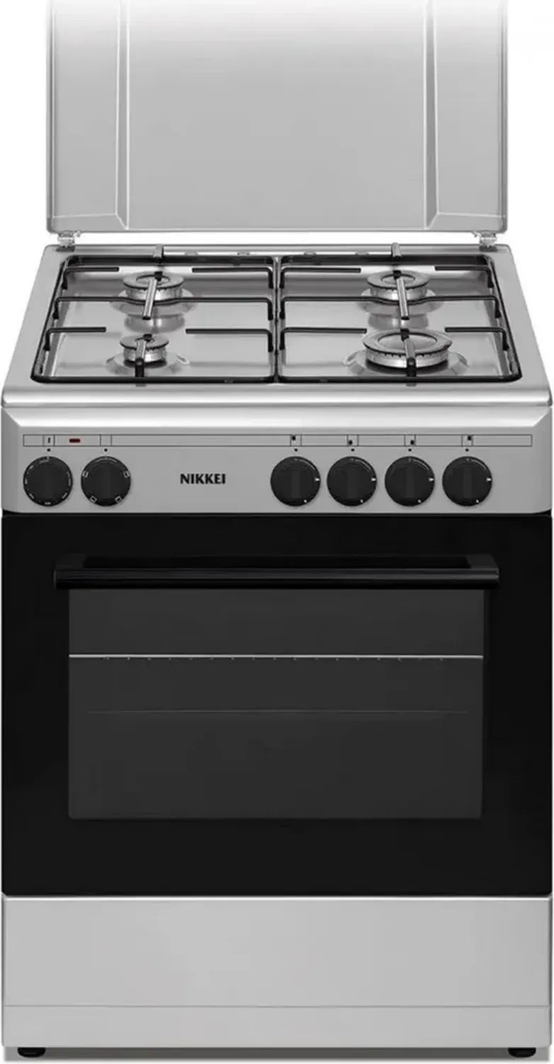 Stufa a gas con forno elettrico, 4 fuochi, 60x60 cm, colore bianco