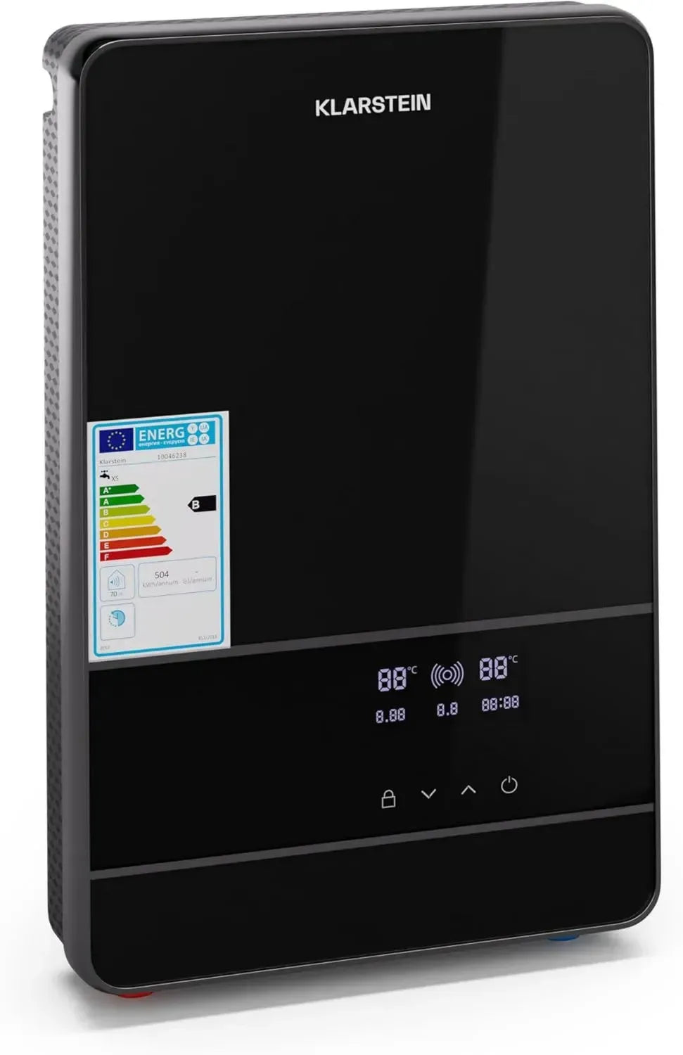 Scaldabagno Elettrico Istantaneo KLARSTEIN Blaze Flow, 24kW, 380V, Acciaio Inox, Display LED, Design Compatto da Parete, 3 Livelli di Temperatura