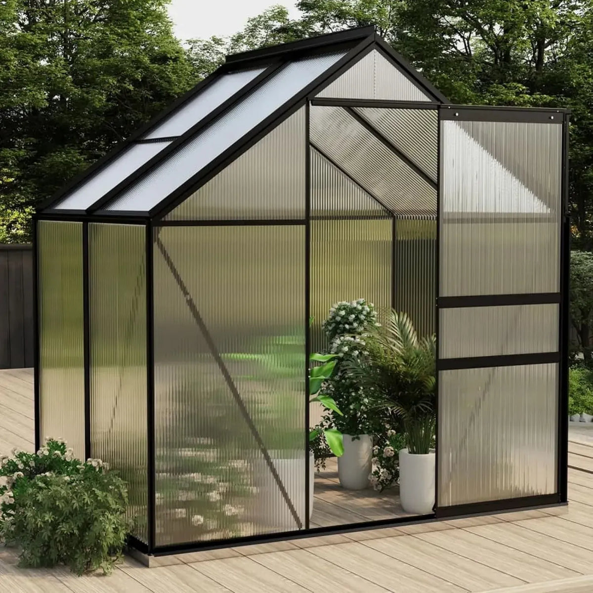 Serra da Giardino in Alluminio e Policarbonato, 2,47 m², Antracite e Trasparente