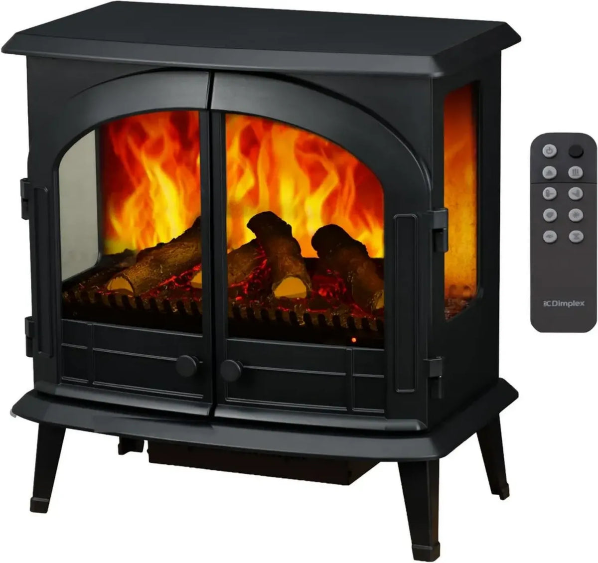 Camino Elettrico Emberly con Effetto Fiamma LED e Termoventilatore 2 kW - Controllo Remoto e App