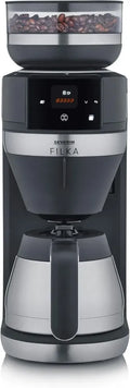 Severin Macchina per Caffè Americano 5-in-1 con Display LED e Macinacaffè, Caraffa Termica Inclusa, Nero/Acciaio Inox