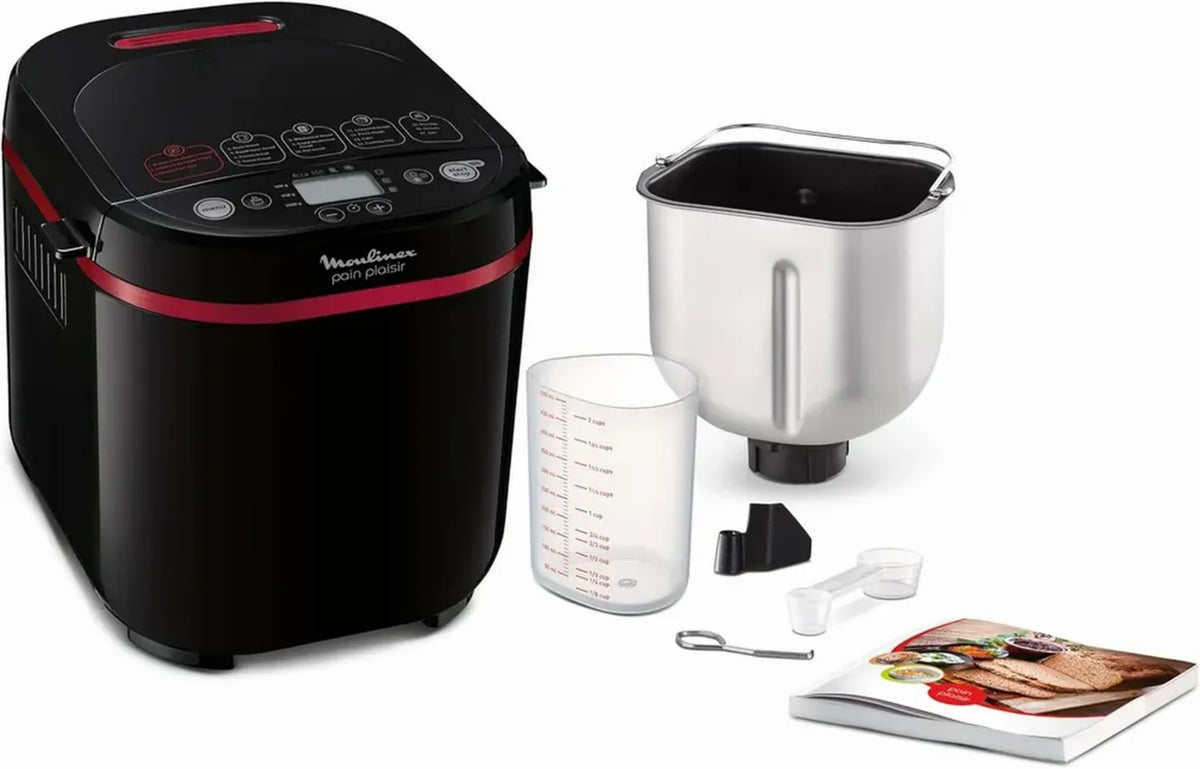 Moulinex OW2208 Macchina del Pane, 17 Programmi, Personalizzazione Peso e Doratura, Avvio Ritardato 15h, 650W, Nero/Viola