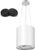 Cappa a Isola Bianca con Filtro Carbone e LED, 700 m³/h, Risparmio Energetico A+