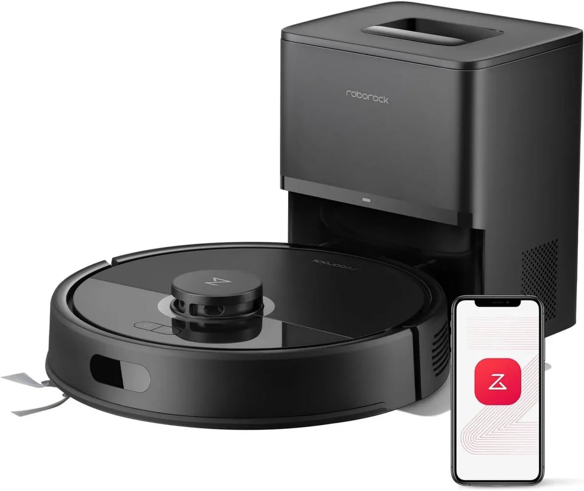 Roborock Q7 Robot Aspirapolvere con Stazione Auto-svuotante, Potenza 8.000 Pa, Controllo Acqua Regolabile, Anti-groviglio Avanzato, Aumento Potenza sul Tappeto, Nero